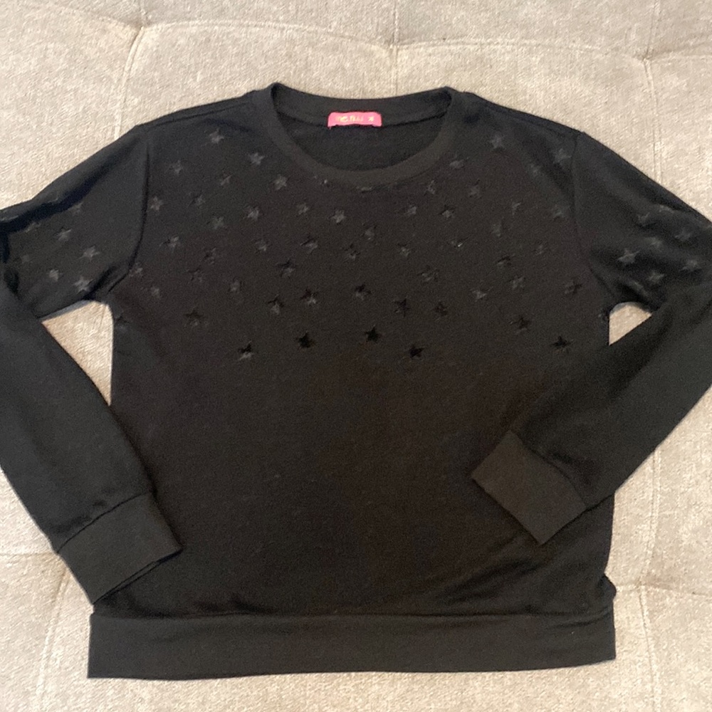 me.n.u Blk Sweatshirt w/ Velvet Stars - sz M (8/10)
